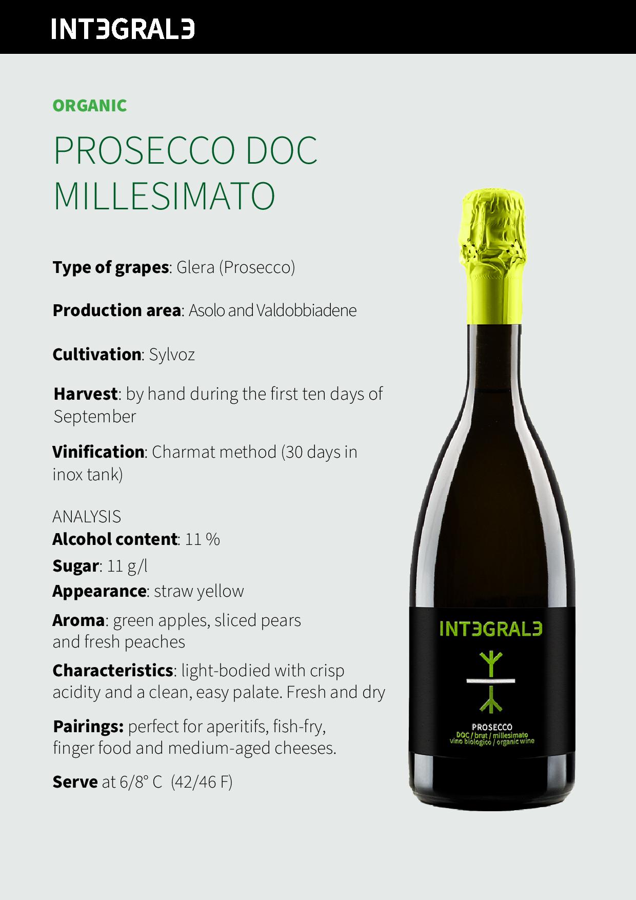 Obrázek Integrale Prosecco DOC Organic, BRUT, Treviso, Itálie